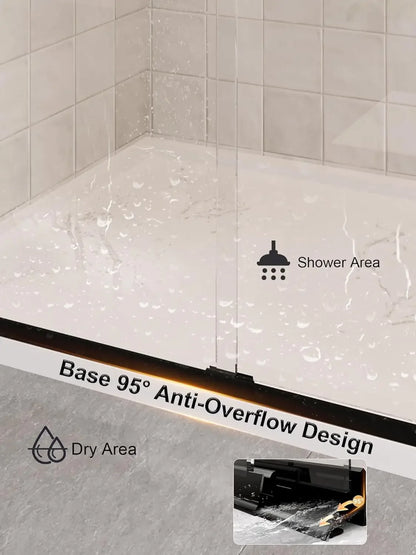 Glass Shower Door, 54”-60" W x 72" H Sliding Shower Door, Aluminum Semi-Frameless &amp; 1/4"(6mm) Clear Tempered with Explosion-Proo