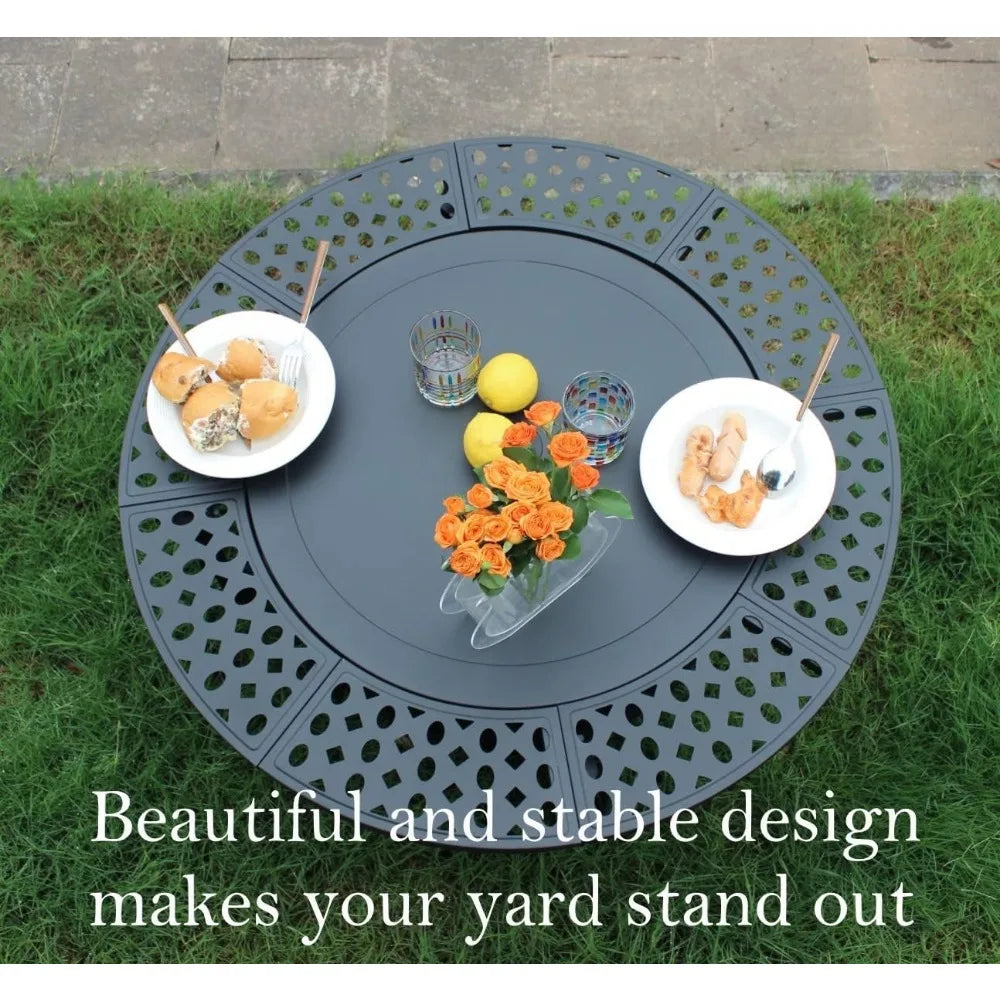 36 Inch Wood Burning Fire Pit with Grills and Tabletop, 3-in-1 Outdoor Fireplace for Patio BBQ and Parties