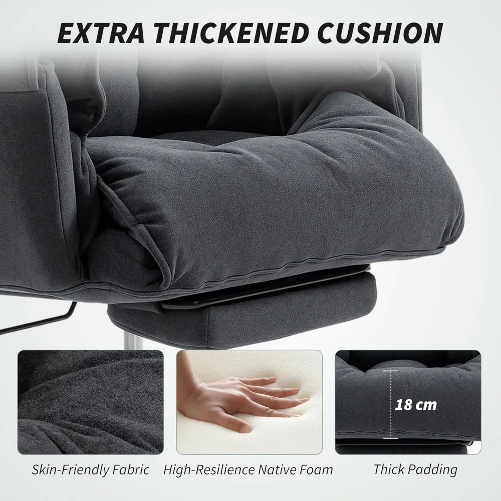 Executive Office Chair Comfy with Foot Rest, Reclining Swivel Computer Desk Chair with High Back, Thick Cushion,, Customized