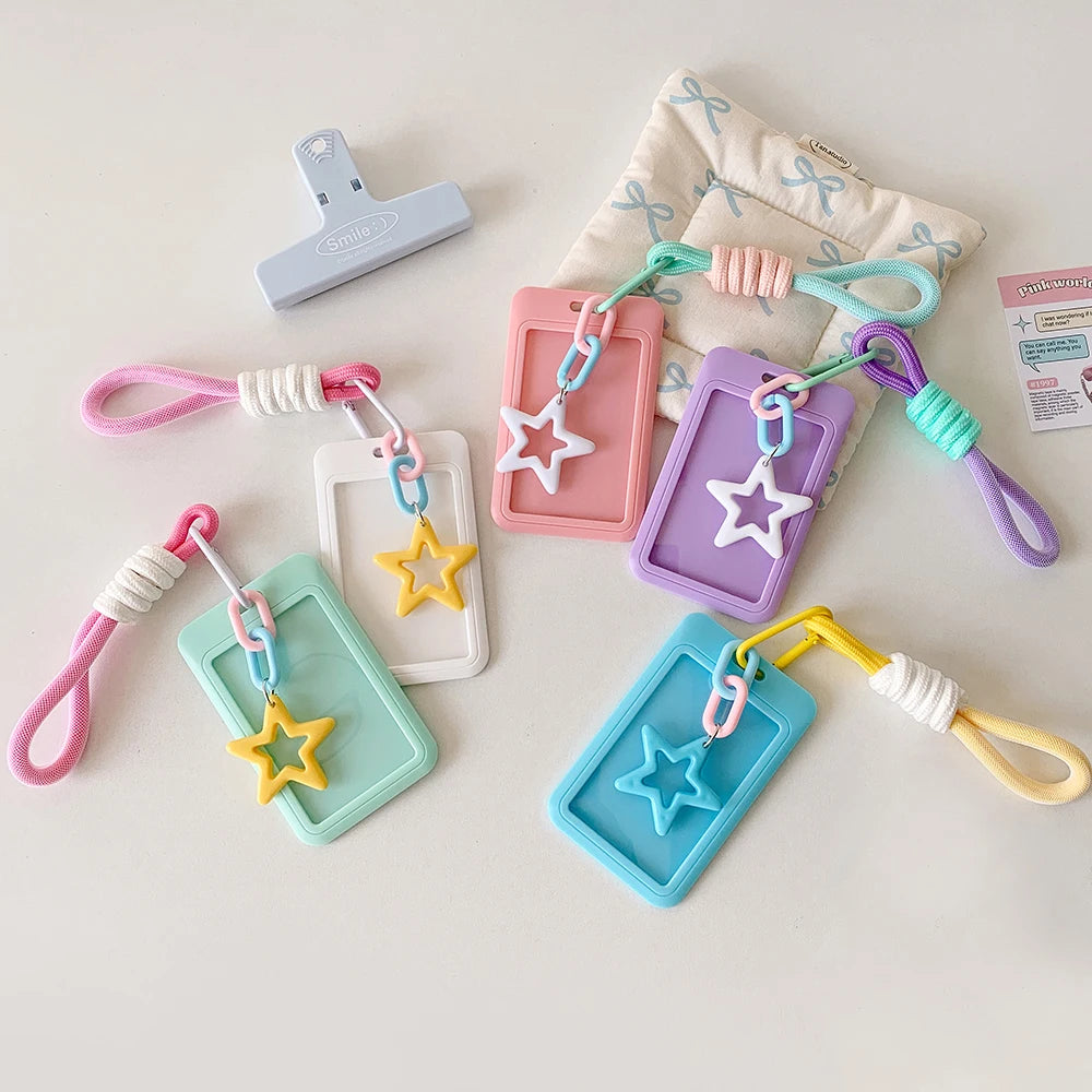 Kpop Photocard Holder Keychain Y2K PhotoCard Holder Kpop Charm Holders Kawaii Photo Card Keychain