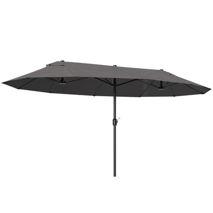 Outsunny Double-Sided Outdoor Patio Umbrella With Crank Handle