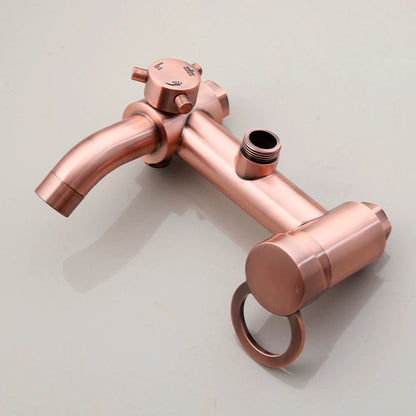 ZAPPO Antique Copper Rain Shower System Wall Mounted Shower Set with 8 inch Brass Rainfall Shower Head with Bathtub Mixer