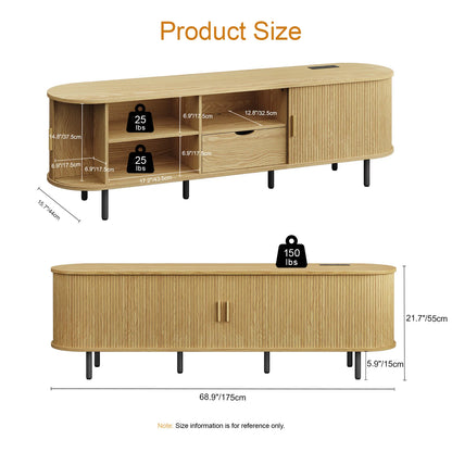 ONBRILL Modern TV Stand Entertainment Center With Storage And Drawer