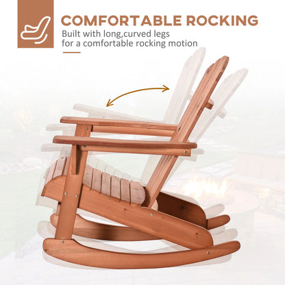 Outsunny Outdoor Metal Rocking Chair With Classic Rustic Design
