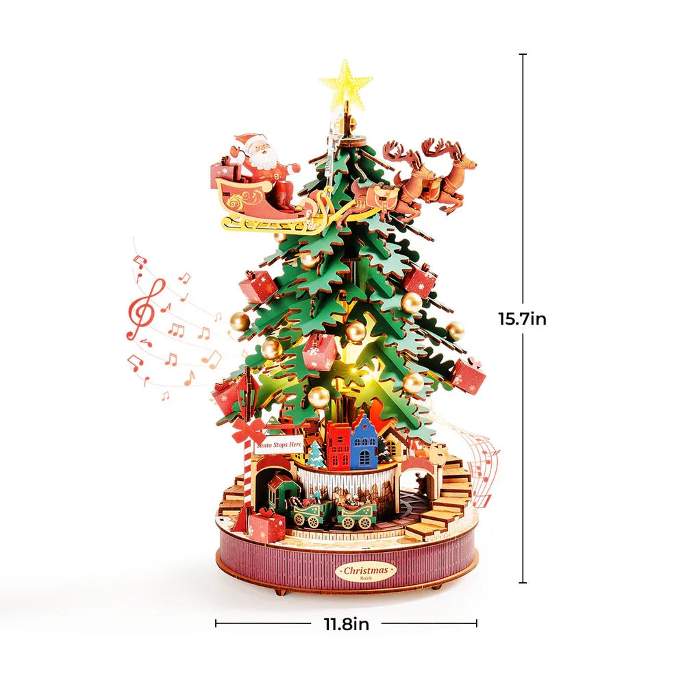 Robotime Christmas Melody Tree Wooden Music Box Puzzle