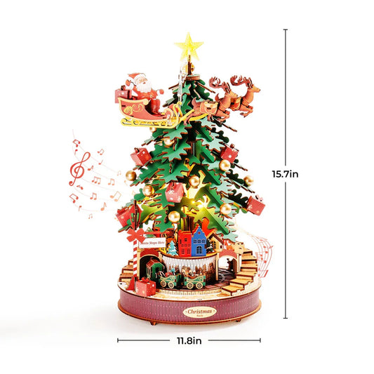 Robotime Christmas Melody Tree Wooden Music Box Puzzle