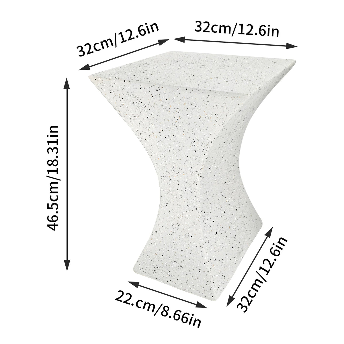 Modern Lightweight Concrete Side Table for Living Room Bedroom Sofa