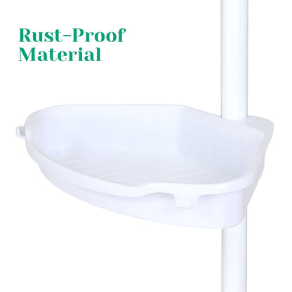 Corner Shower Caddy Tensioner for Home Shower Caddy with 4 Basket Racks with Towel Rods 4-Storey Bathroom Accessories