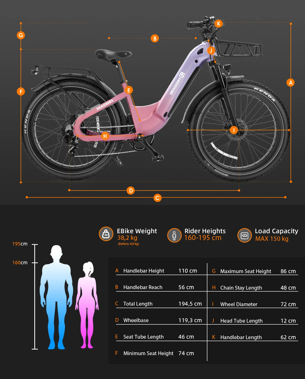 Freedare 1000W Fat Tire Electric Bike 48V All Terrain