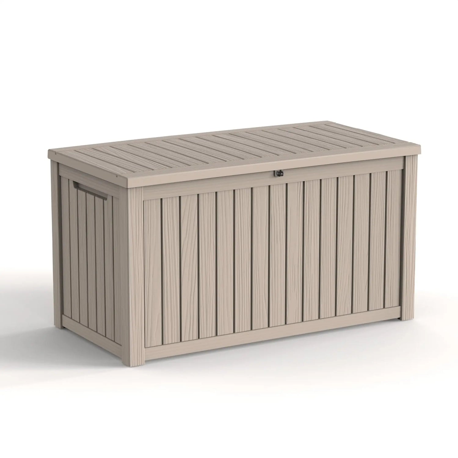 320 Gallon Waterproof Outdoor Storage Box, UV Resistant Resin Deck Box with Hydraulic Rod for Reinforced Stability, Perfect=