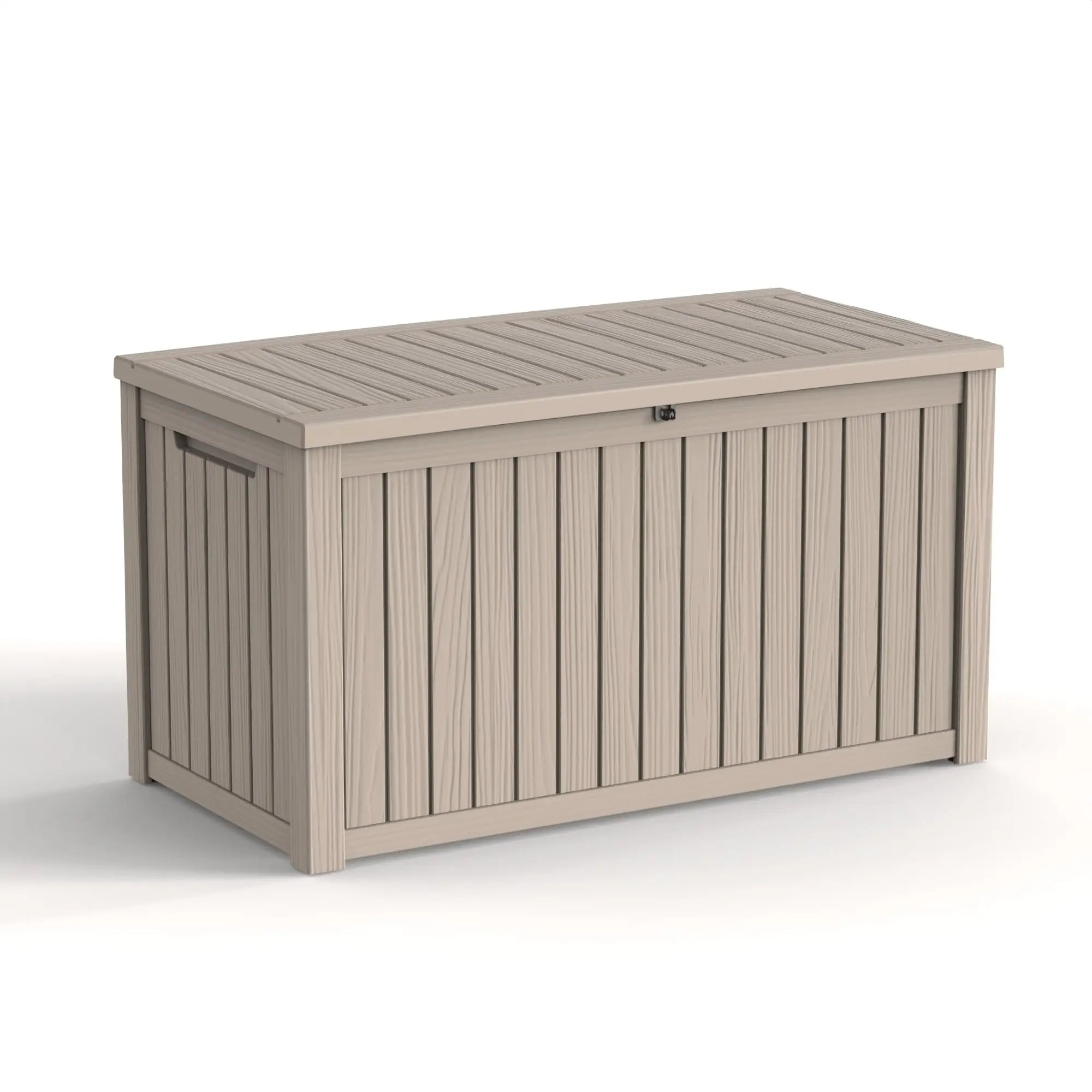 320 Gallon Waterproof Outdoor Storage Box, UV Resistant Resin Deck Box with Hydraulic Rod for Reinforced Stability, Perfect=