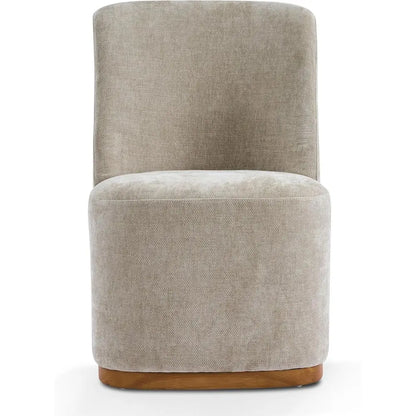 Lucy Chenille Upholstered Dining Chairs Set o 2, Sturdy Wooden Dining Chair with Pedestal Base, ern Kitchen Chairs with Solid Ba