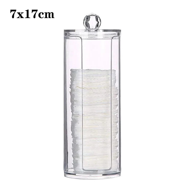 Acrylic Makeup Organizer For Cotton Swabs Jewelry And Remover Pads