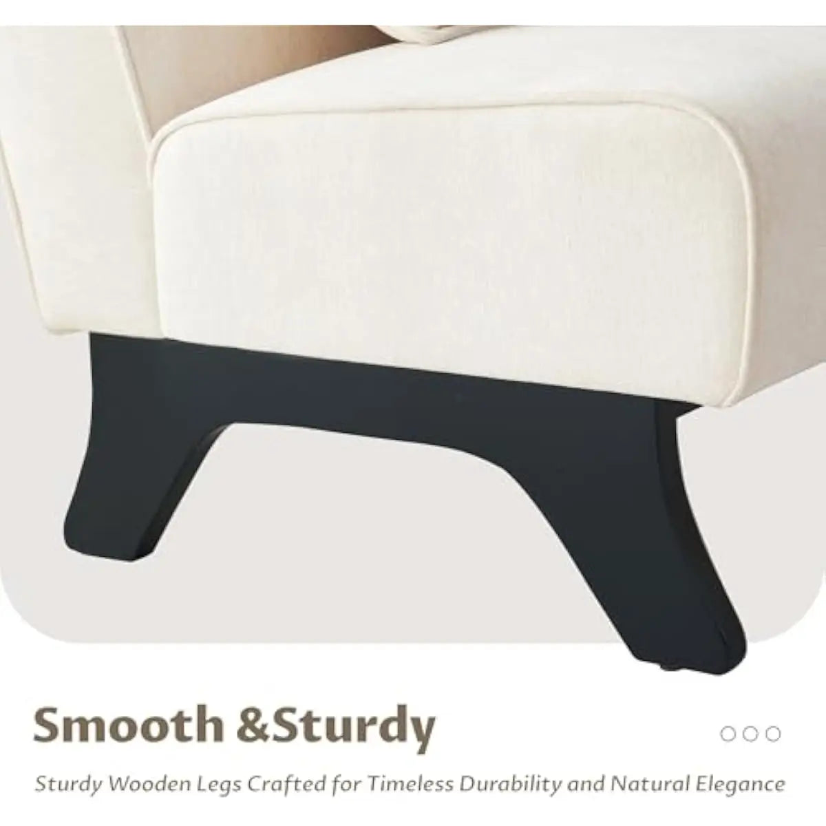 Upholstered Armless Lounge Chairs with Foam Cushioning and Bamboo Frame
