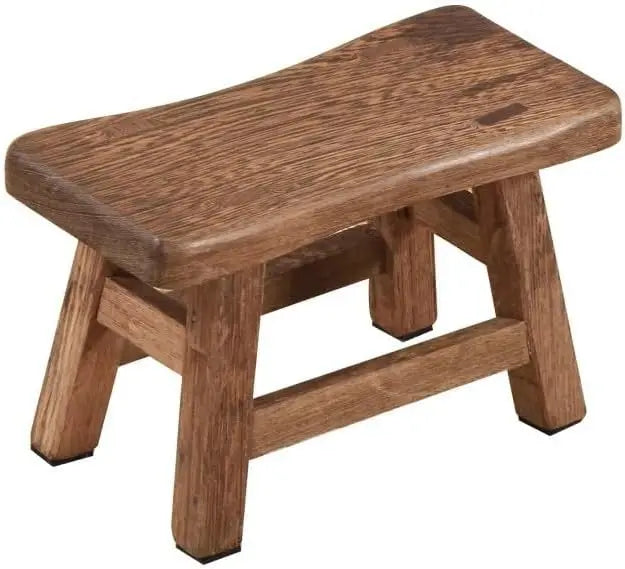 Solid Wood Step Stool, Rustic Small Wooden Stool For Adults, Kids And Toddlers, Mini Bench Plant Stand Fishing Stool For High Be