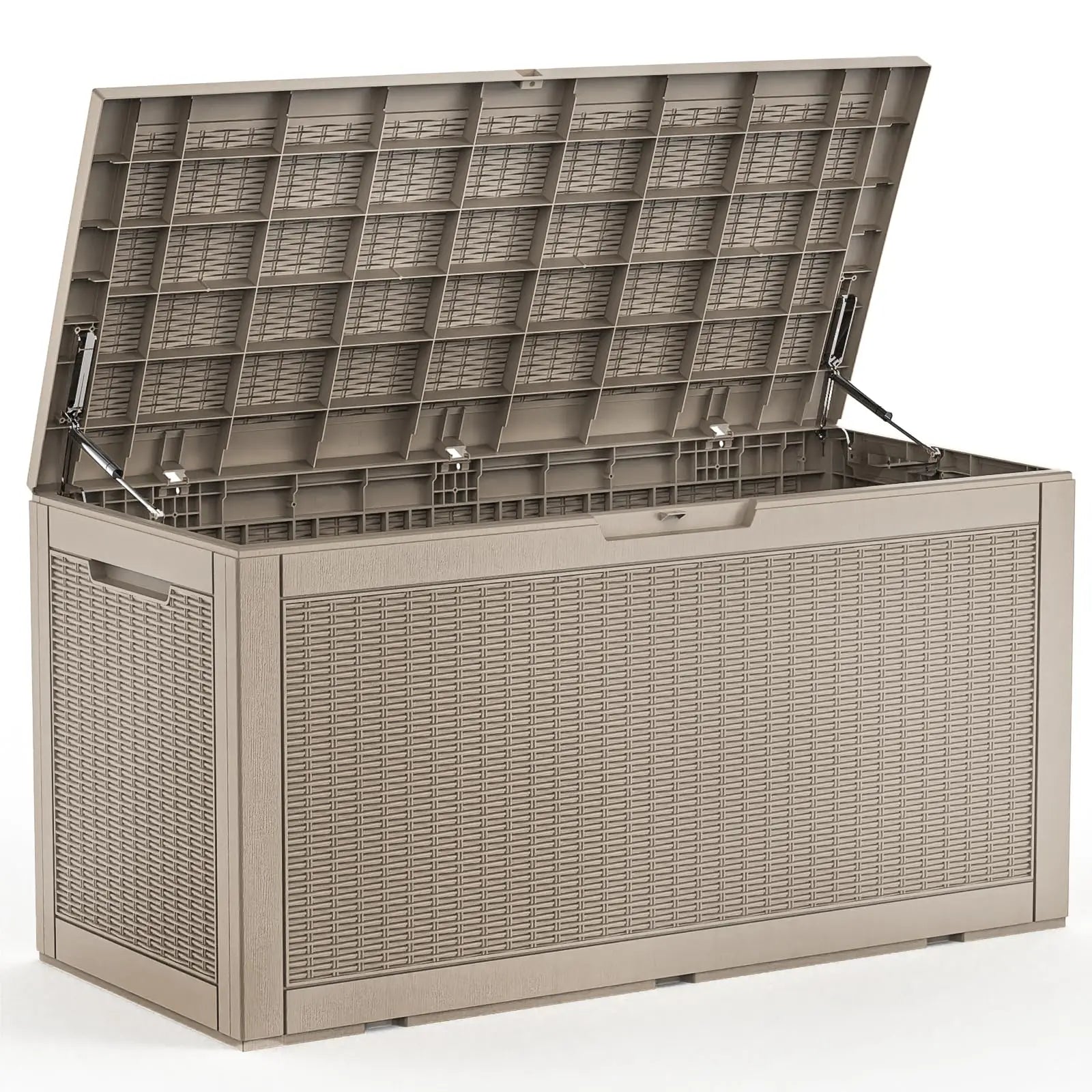 PatioZen 320 Gallon Large Resin Deck Box, Lockable Outdoor Storage Box for Patio Cushions Storage Furniture,Garden Tools