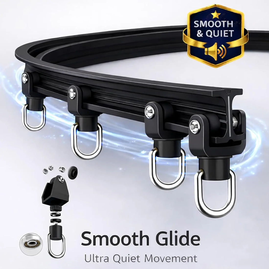 Blackout Room Divider Curtain Set with Ceiling Track, 106" W x 84" L - Easy Install for Privacy