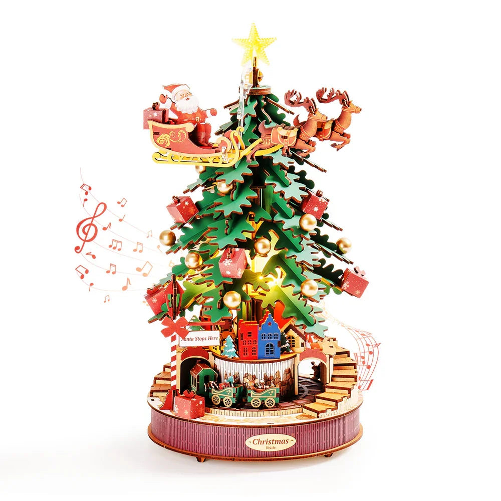 Robotime Christmas Melody Tree Wooden Music Box Puzzle