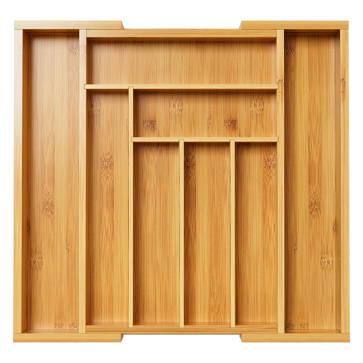 Adjustable Bamboo Silverware Drawer Organizer Wood Storage Cutlery Holder for Forks Spoons And Knives Kitchen Bedroom Living Room
