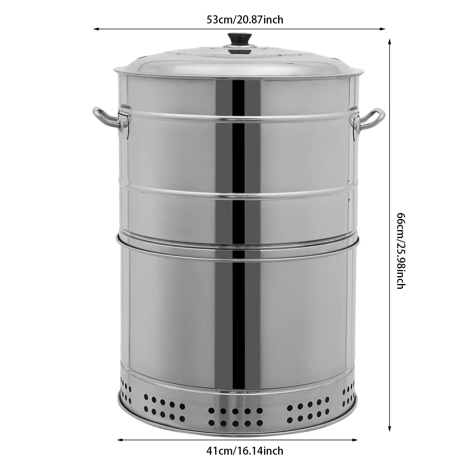 Large Portable Smokeless Charcoal Grill - 360° Stainless Steel BBQ Barrel with 50 Skewers, for Camping,Picnics&amp;Backyard Cooking