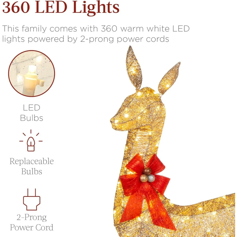 Best Choice Products 3 Piece Lighted Christmas Deer Set
