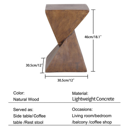 Modern Geometric Lightweight Concrete Accent Side Table for Home