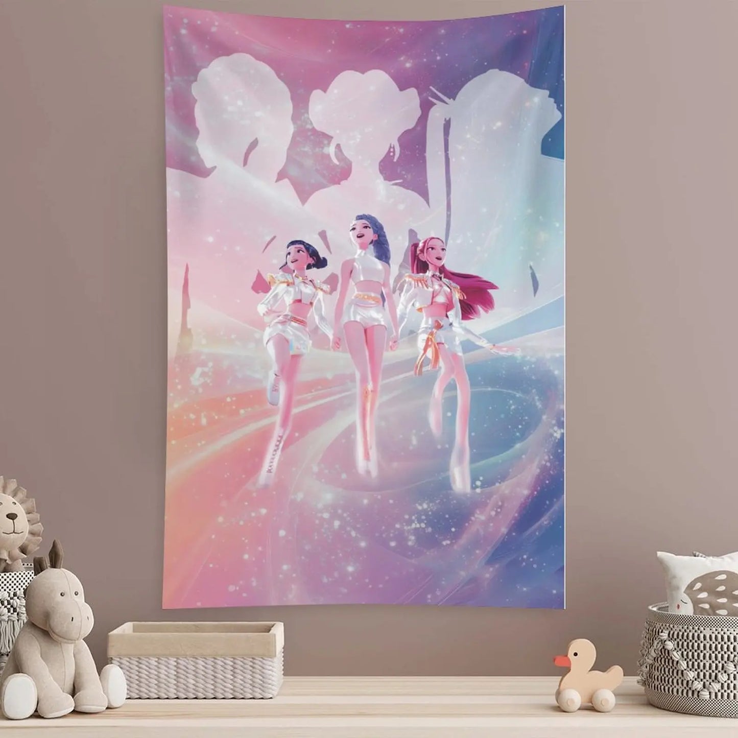 Huntrix KPop Demon Hunters Tapestry Living Room Wall Decor Gift