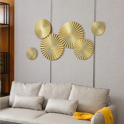 Silver and Gold Wall Art Set Of 6, Wall Decor Metal Modern Accent Large  Hanging Decorations Above Bed For  Office Bedroom Bathr