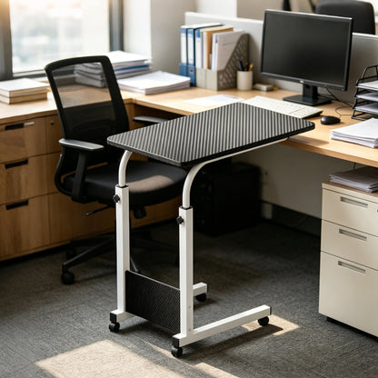 Adjustable Rolling Laptop Cart Overbed Table for Bed or Couch