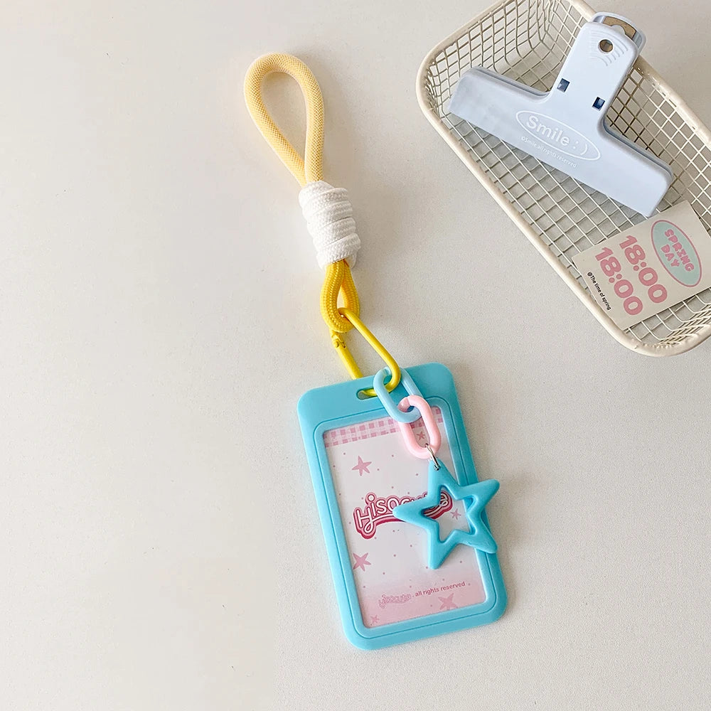 Kpop Photocard Holder Keychain Y2K PhotoCard Holder Kpop Charm Holders Kawaii Photo Card Keychain