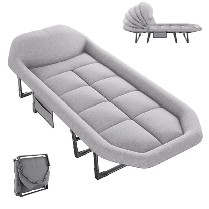 JHK Folding Camping Cot With Mattress Adjustable Outdoor Sleeping Bed