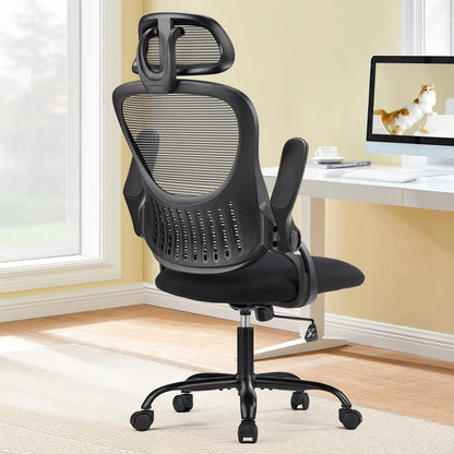 JHK Ergonomic Mesh Office Chair Flip Up Arms Lumbar Support