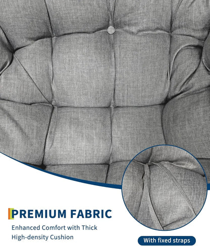HiMISS Outdoor Papasan Egg Rocking Chair With Cushion