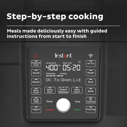 6.5 Quart Air Fryer &amp; Pressure Cooker Combo with WiFi, 13-in-1 Functions: Sauté, Slow Cook, Bake, Steam, Roast &amp; More