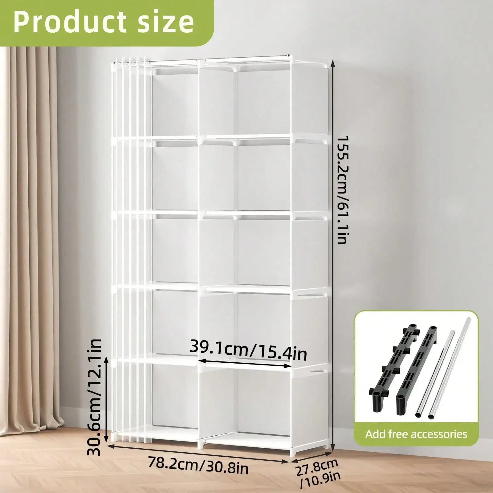Tomnk 4/10 Compartments Simple Bathroom Organizer, Space-Saving Bathroom Cabinet With Adjustable Shelves, Easy Assembly Storage