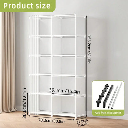 Tomnk 4/10 Compartments Simple Bathroom Organizer, Space-Saving Bathroom Cabinet With Adjustable Shelves, Easy Assembly Storage