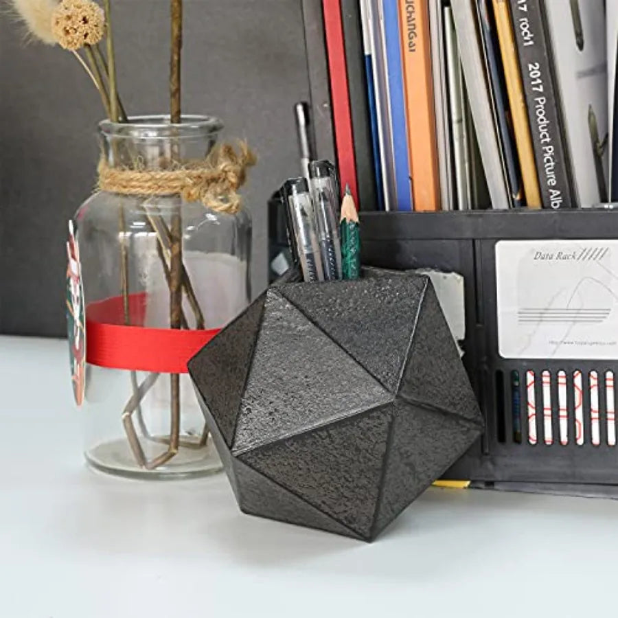 Geometric Decorative Ball Shaped Bookends Modern Cast Iron Black Bookends for Office Desk Book Shelf Room Decor Home Office Boo