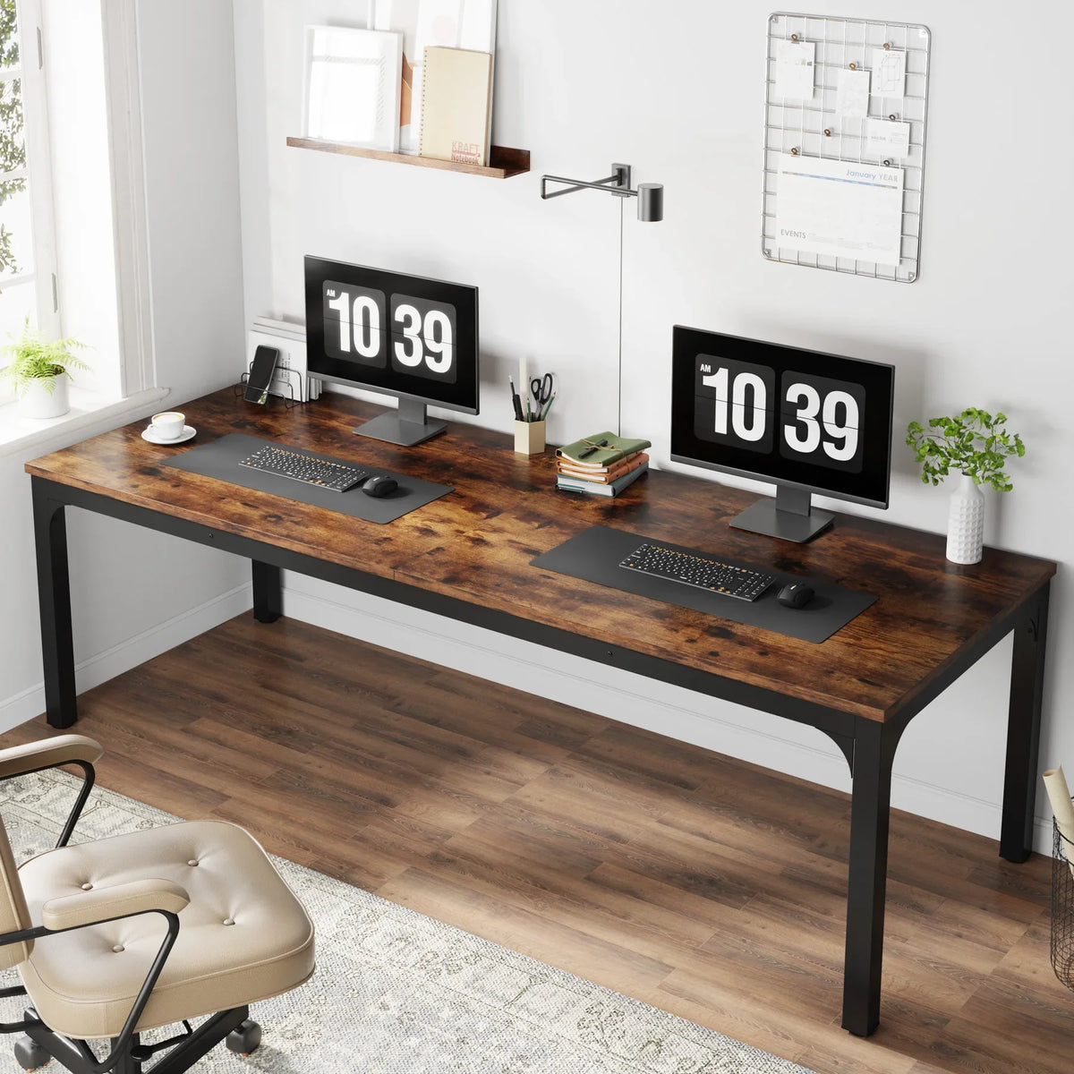 Tribesigns Double Computer Desk for Two Person Home Office Workstation