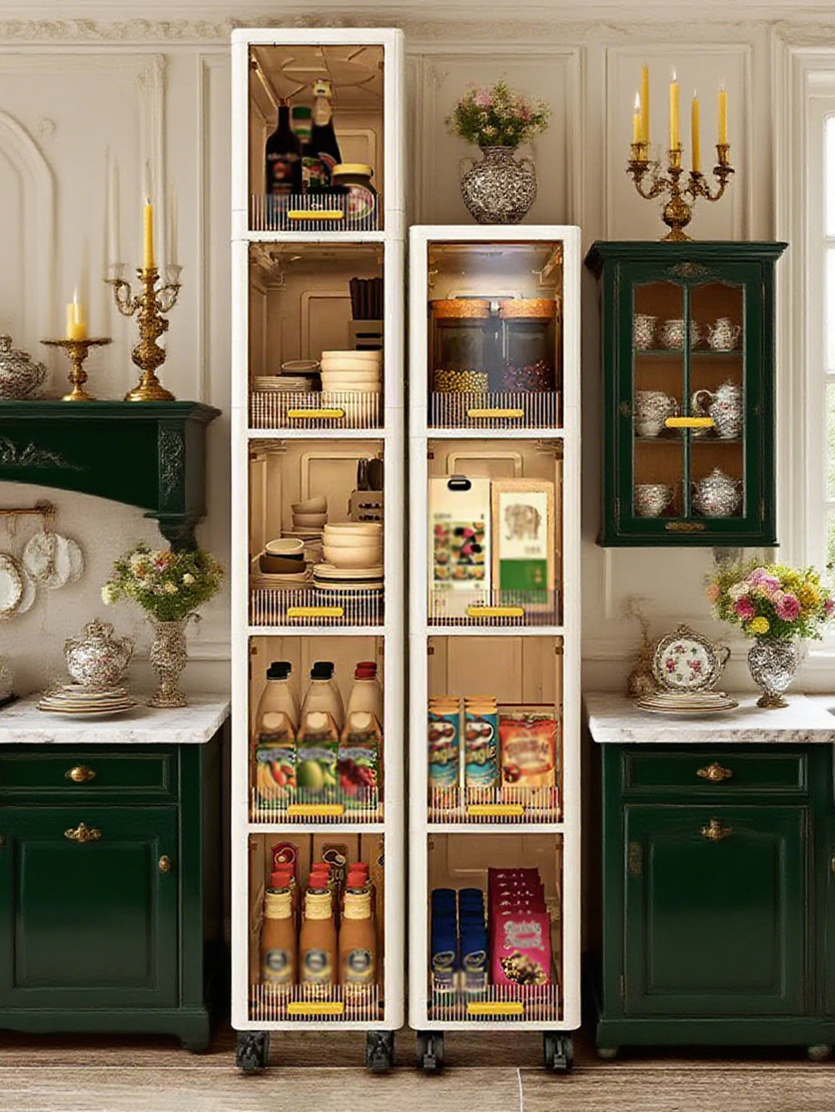 Slim Gap Storage Cabinet Organizer for Kitchen and Bathroom