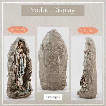 Virgin Mary Statue Catholic Decor Our Lady Of Lourdes Grotto Sculpture Home Yard Patio Lawn Hallway