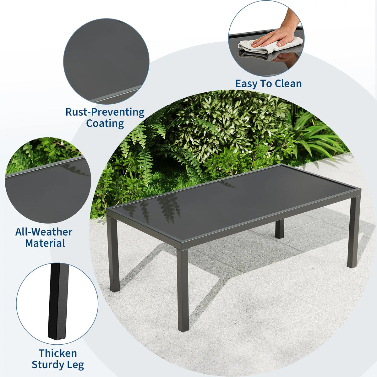 Modern 4 Piece Metal Patio Furniture Set Breathable Mesh Outdoor Loveseat &amp; Chairs With Table For Deck Apartment Porch Backyard
