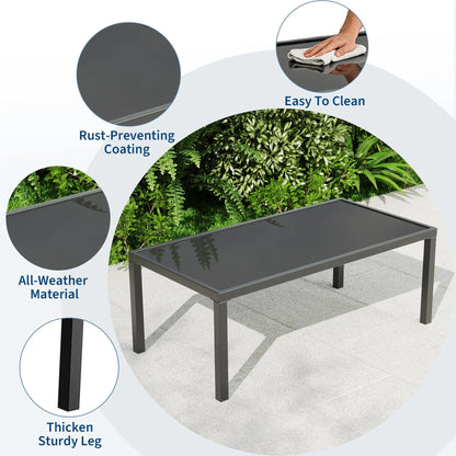 Modern 4 Piece Metal Patio Furniture Set Breathable Mesh Outdoor Loveseat &amp; Chairs With Table For Deck Apartment Porch Backyard