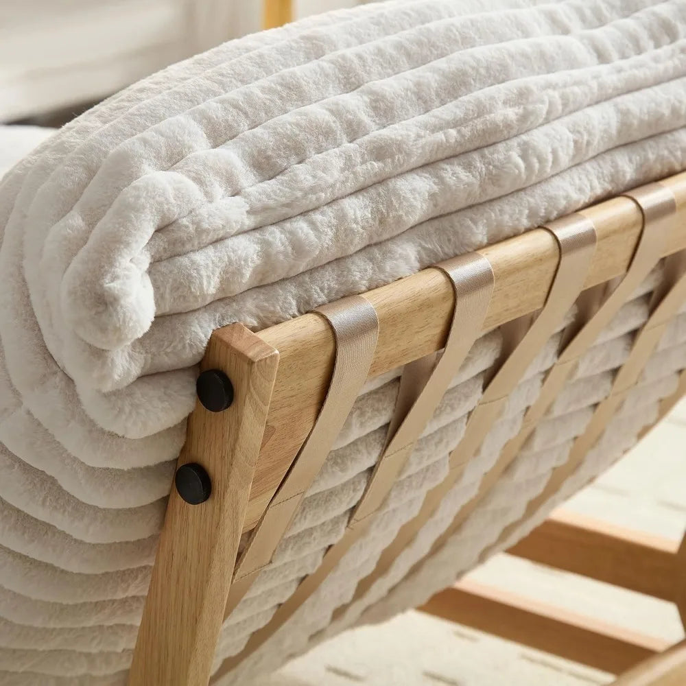 Mid Century Modern Accent Lounge Reading Chair Corduroy Armless Single Sofa Lazy Boy Chair for Apartment, Living Room Bedroom