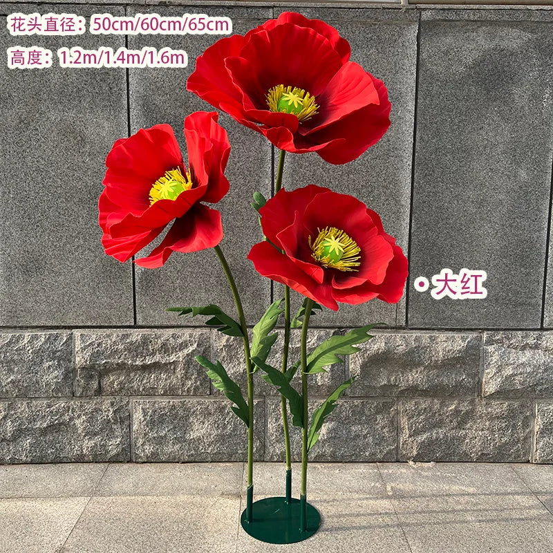 Waterproof Form Artificial Flowers Outdoor Wedding Accessories Plants Decoration Garden Fake Marriage Road Lead Flowers Decor