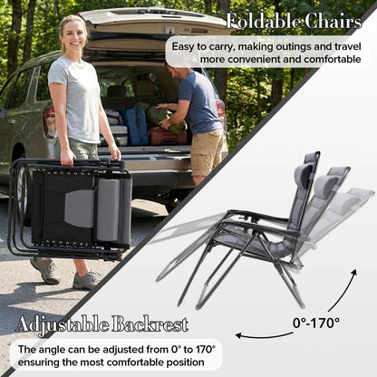 JHK Padded Zero Gravity Reclining Lounge Chair With Cup Holder