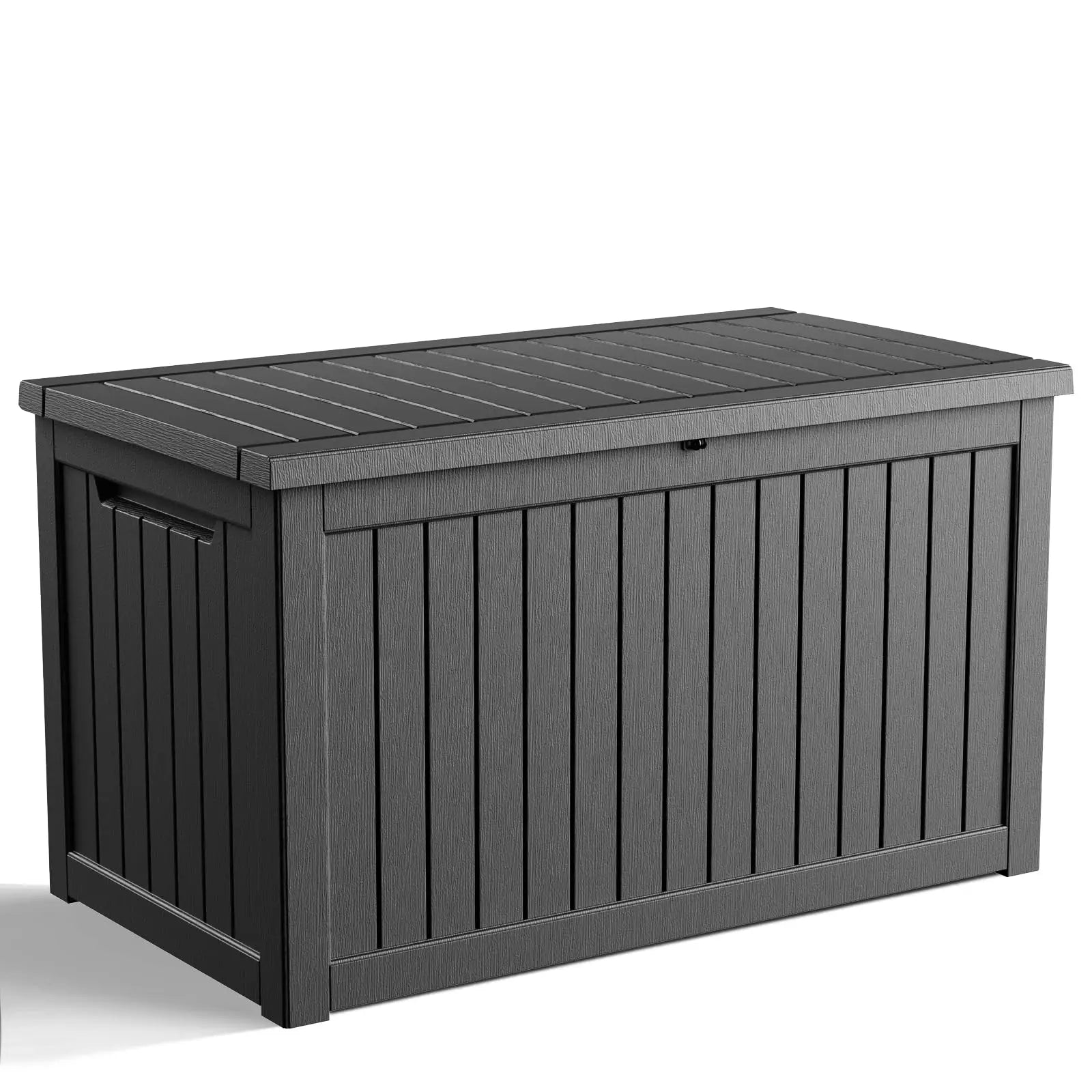 320 Gallon Waterproof Outdoor Storage Box, UV Resistant Resin Deck Box with Hydraulic Rod for Reinforced Stability, Perfect=