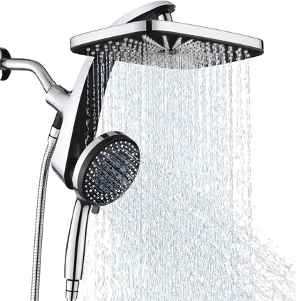 High Pressure Rain Shower Head: Upgrade Shower Heads Handheld Spray Combo with Fixed Showerhead 10 Sprays Handheld Shower Head