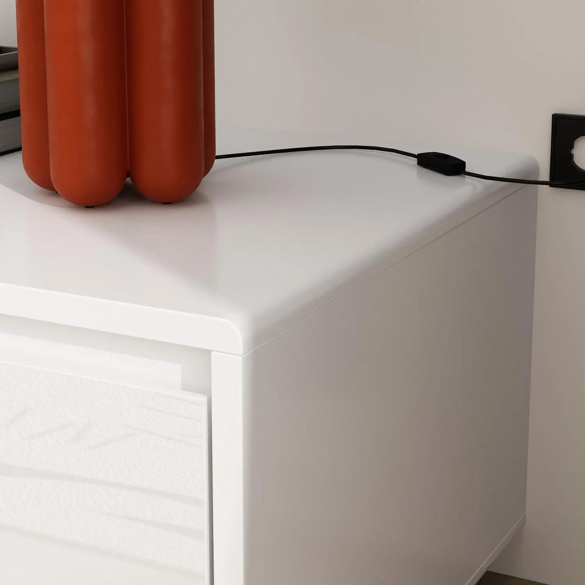 Modern High Gloss TV Stand With LED Lights And Drawers