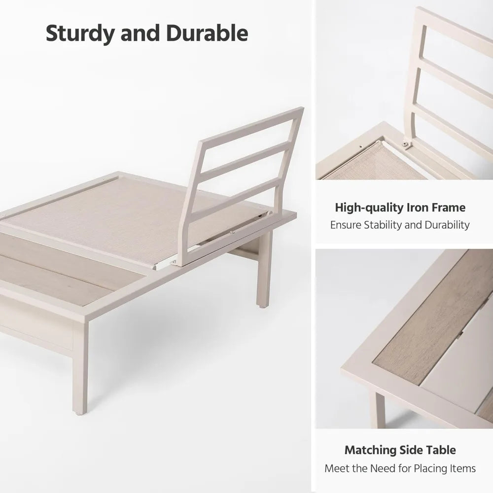 8 Pieces Patio Furniture Set, Outdoor Metal Frame Patio Conversation Sets with Coffee Table & Thick Cushions for Garden, Poolsi