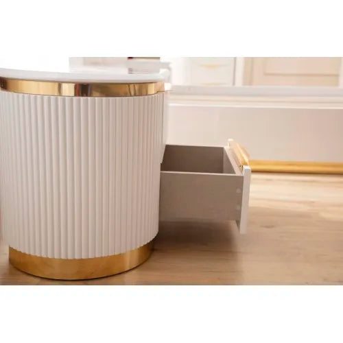 General Left Two-Drawer Wood Nightstand Minimalist